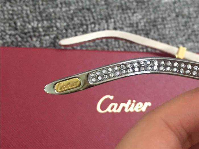 Cartier 7550178 55-22 Diamond Silver Curve Edelstahl-Sonnenbrille in Goldbraun - EUR FASHION