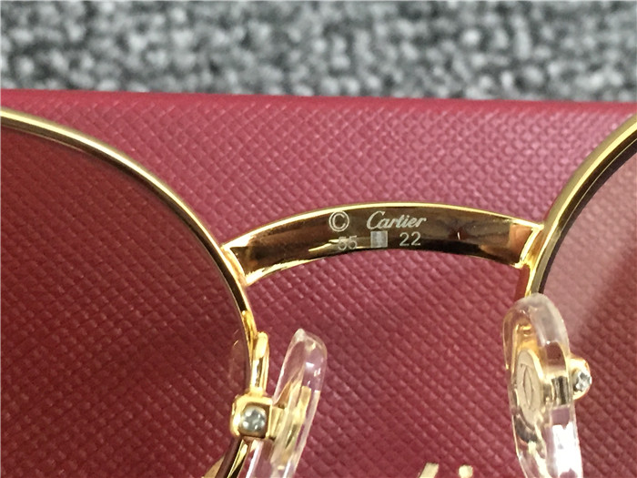 Cartier 7550178 55-22 Diamond Silver Curve Edelstahl-Sonnenbrille in Goldbraun - EUR FASHION