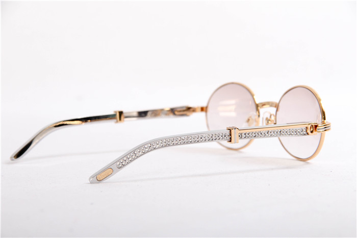 Cartier 7550178 55-22 Diamond Silver Curve Edelstahl-Sonnenbrille in Goldbraun - EUR FASHION