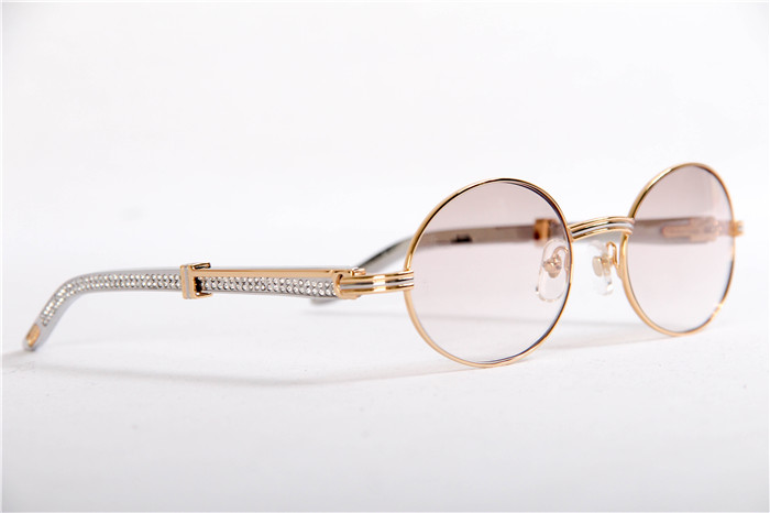 Cartier 7550178 55-22 Diamond Silver Curve Edelstahl-Sonnenbrille in Goldbraun - EUR FASHION