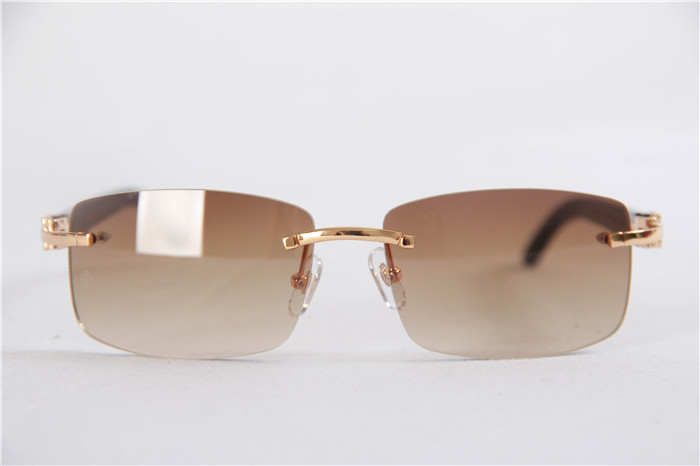 Cartier 3524012 Weiße Buffalo-Sonnenbrille mit großen Gläsern in Braun - EUR FASHION