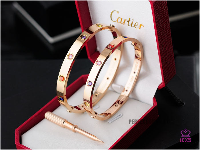 Cartier Love Armband Gold mit bunten Steinen - EUR FASHION
