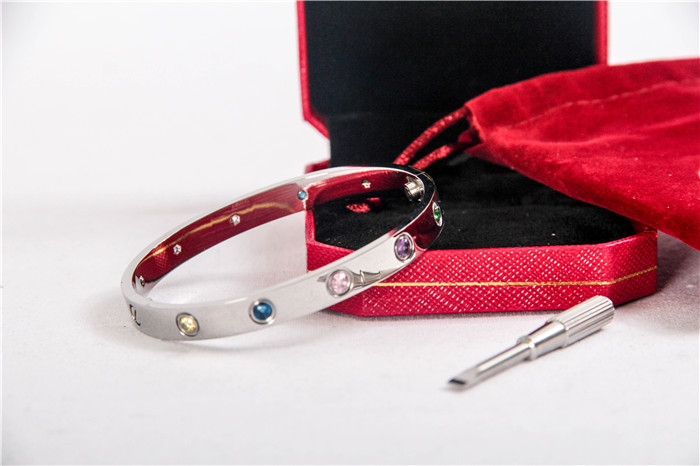Cartier Love Armband Silber mit bunten Steinen - EUR FASHION