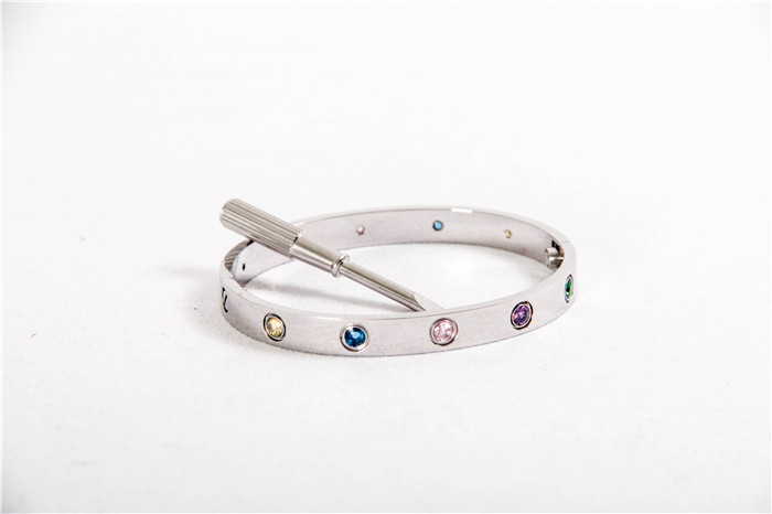 Cartier Love Armband Silber mit bunten Steinen - EUR FASHION