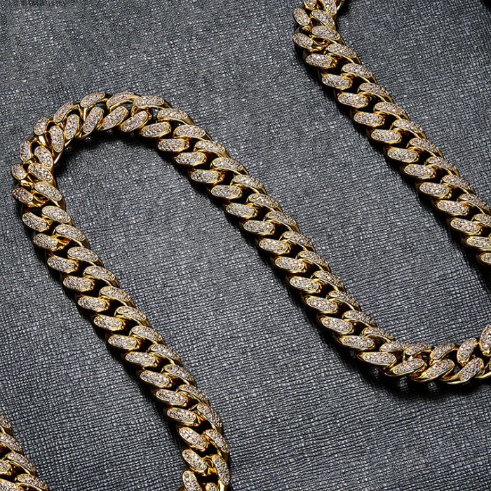 Miami Cuban Chain Kubanisches Halskettenpaket aus Gelbgold - EUR FASHION