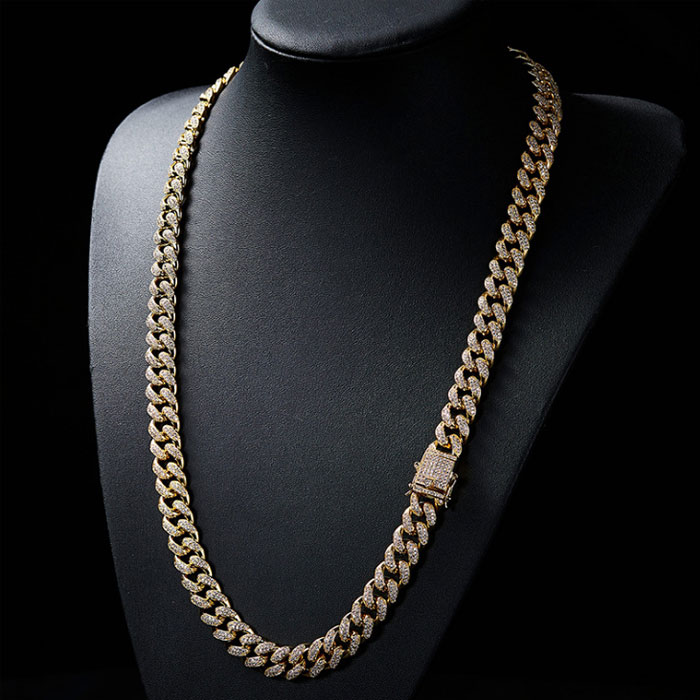 Miami Cuban Chain Kubanisches Halskettenpaket aus Gelbgold - EUR FASHION