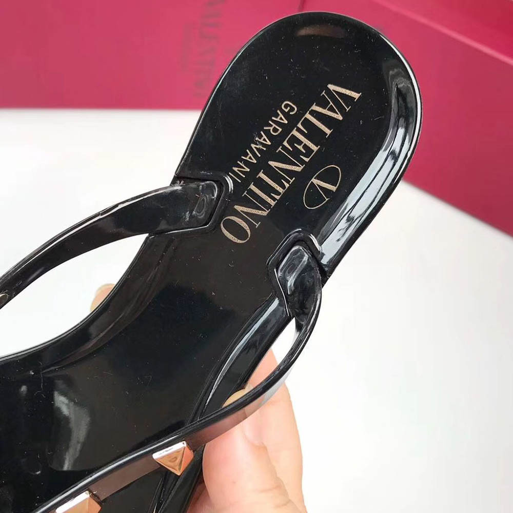 Valentino Garavani Rockstud PVC Flip Flop (Schwarz) - EUR FASHION