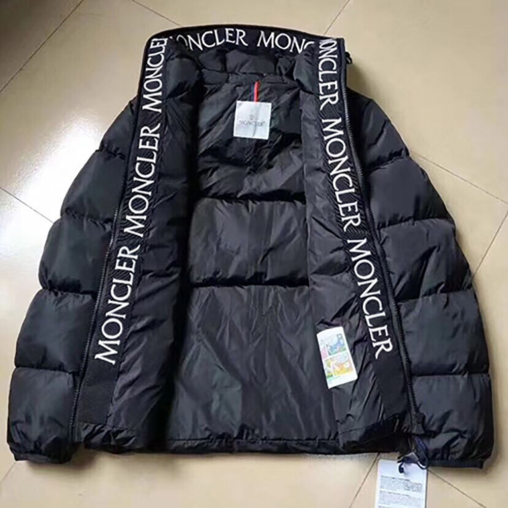 Moncler-Jacke mit besticktem Moncler-Bandbesatz (schwarz) - EUR FASHION