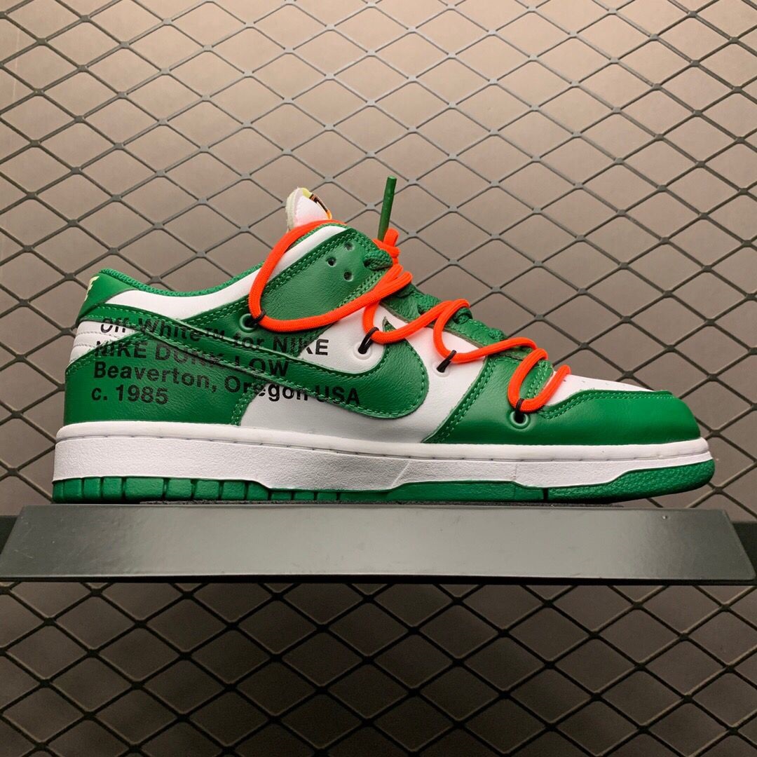 Off-White X Futura X Nike SB Dunk Low in Weiß/Kieferngrün - EUR FASHION