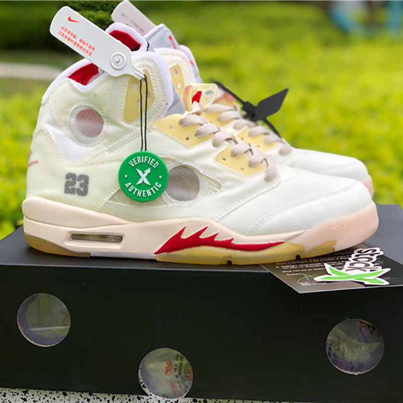 Jordan Offwhite X AJ5 Weiß/Feuerrot - EUR FASHION