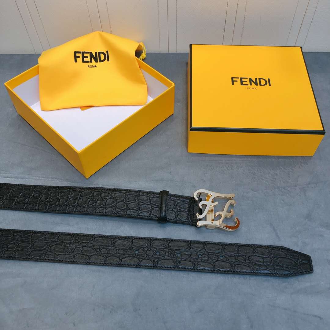 Fendi-Ledergürtel mit FF-Schnalle - EUR FASHION