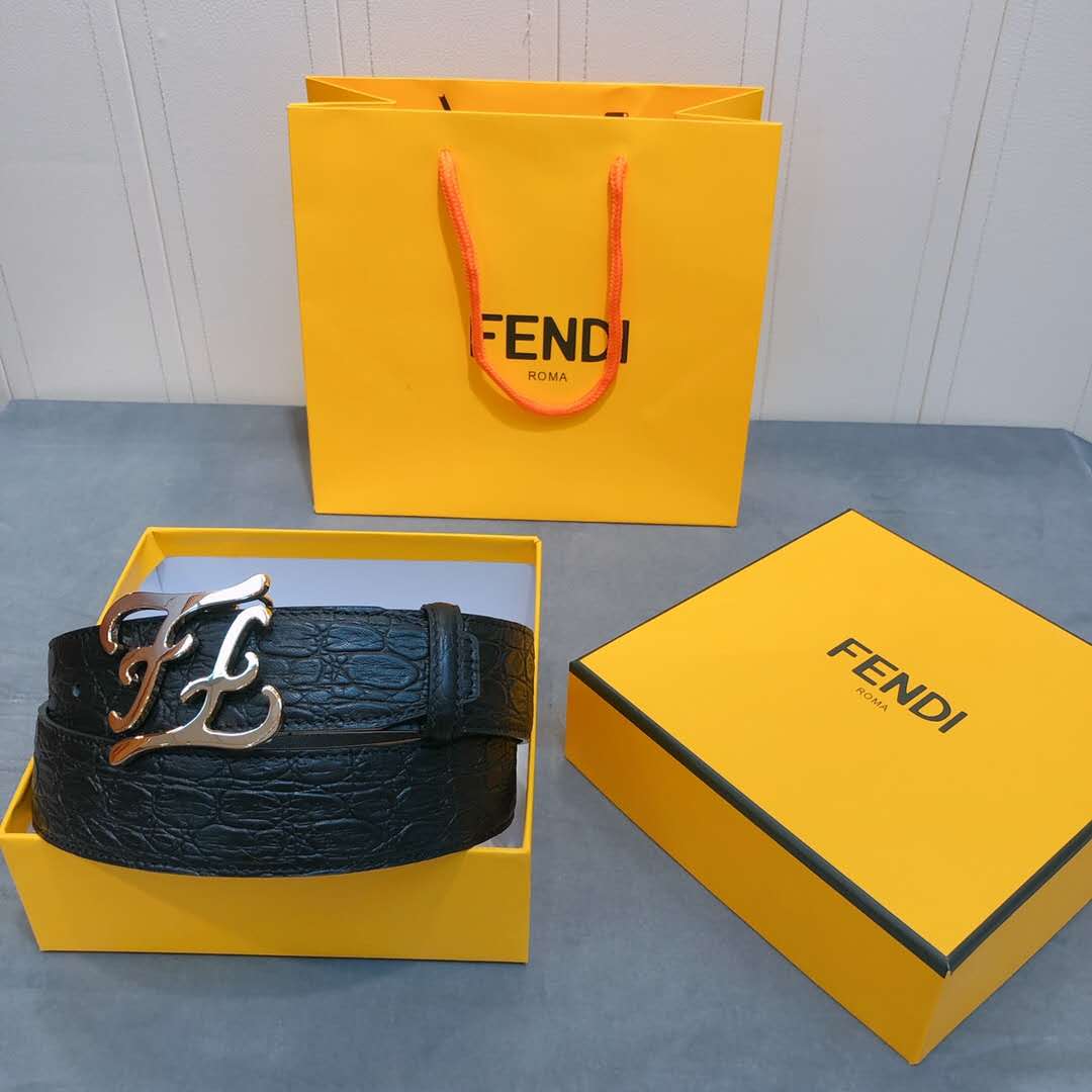 Fendi-Ledergürtel mit FF-Schnalle - EUR FASHION