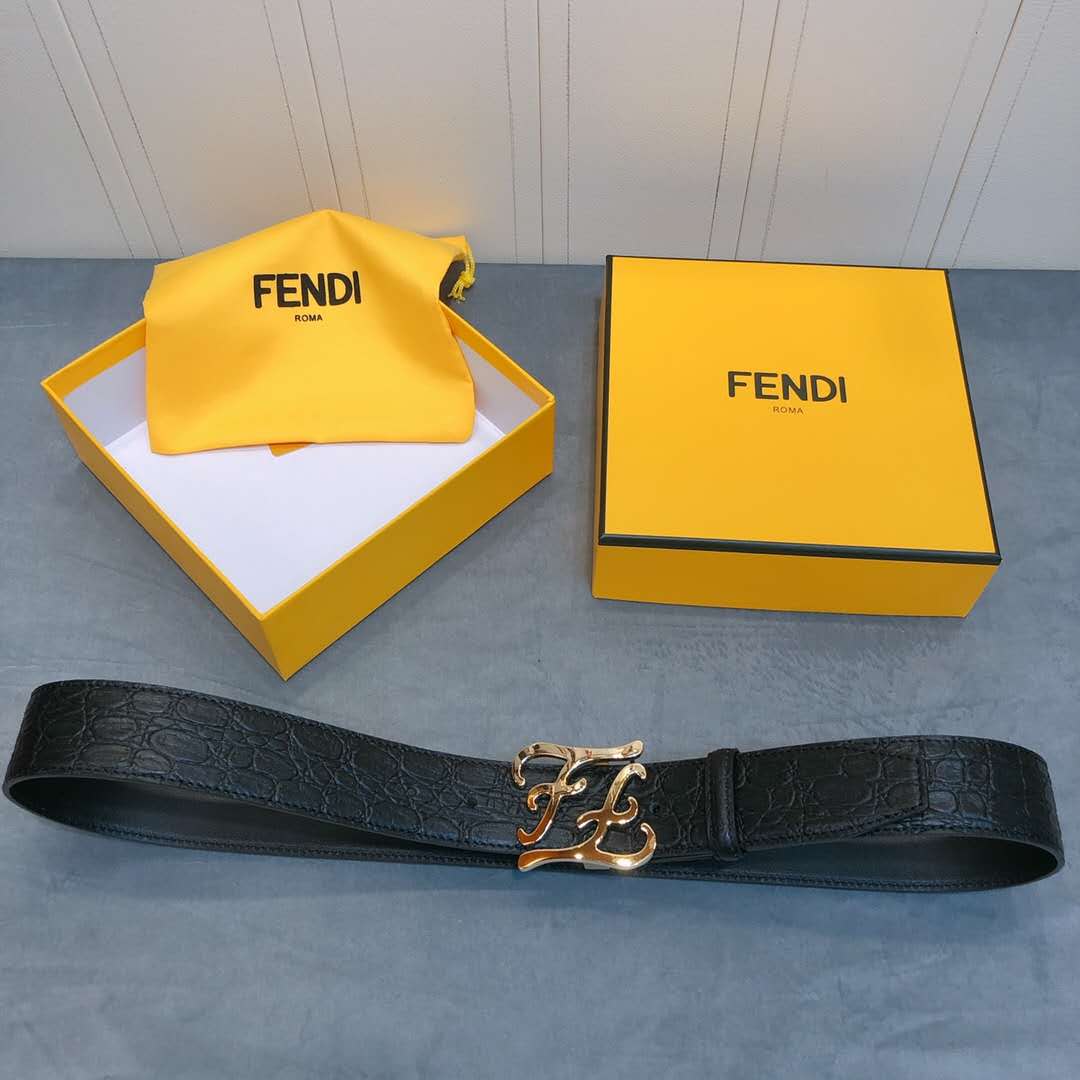 Fendi-Ledergürtel mit FF-Schnalle - EUR FASHION