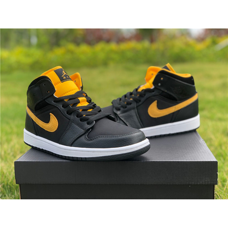 Jordan Air 1 Mid Black University Gold CI9352-001 - EUR FASHION