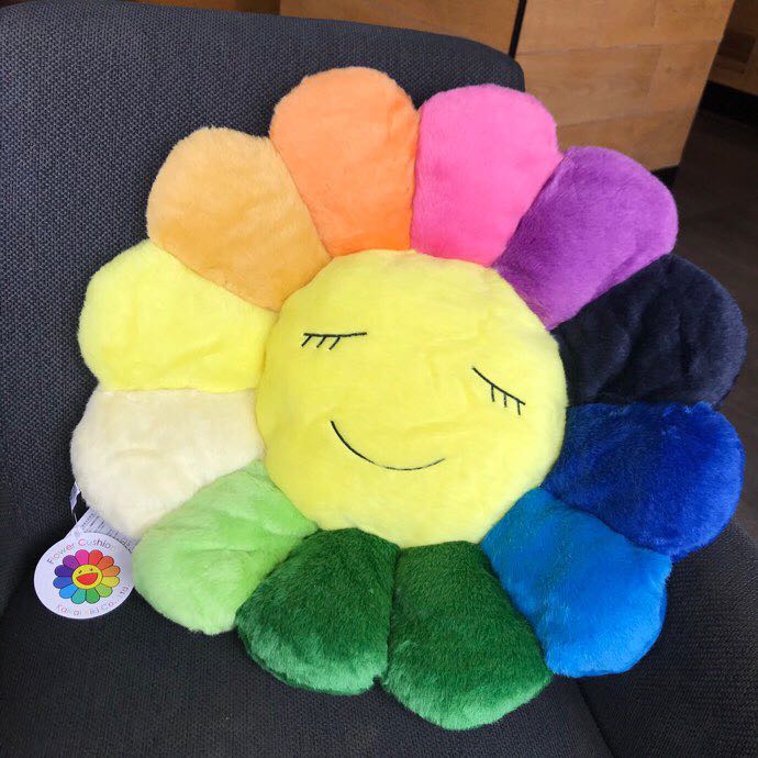 Takashi Murakami Smile On Rainbow Flower Plüschspielzeug (Klein / 60 cm) - EUR FASHION