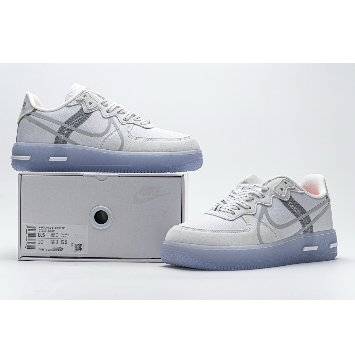 Nike Air Force 1 React Weiß Eis CQ8879-100 - EUR FASHION
