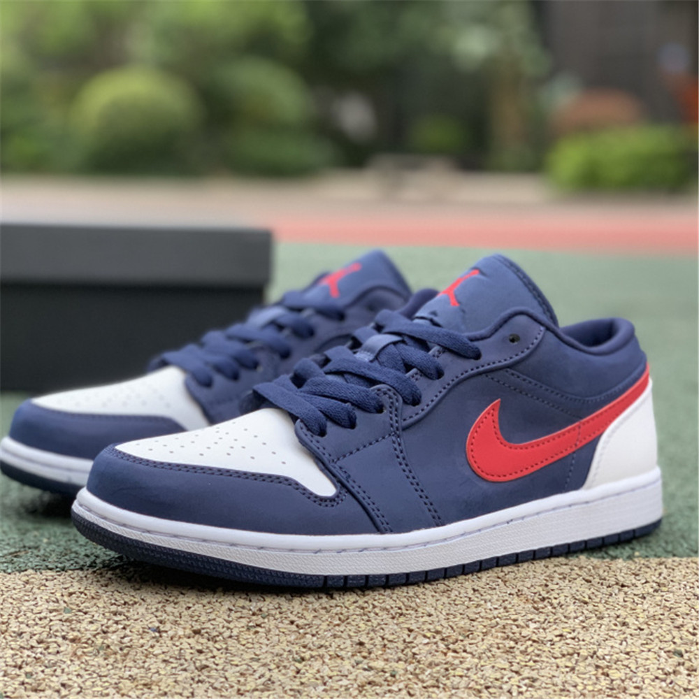 Jordan AJ 1 Low USA Weiß Blau Rot Basketballschuhe CZ8454-400 - EUR FASHION