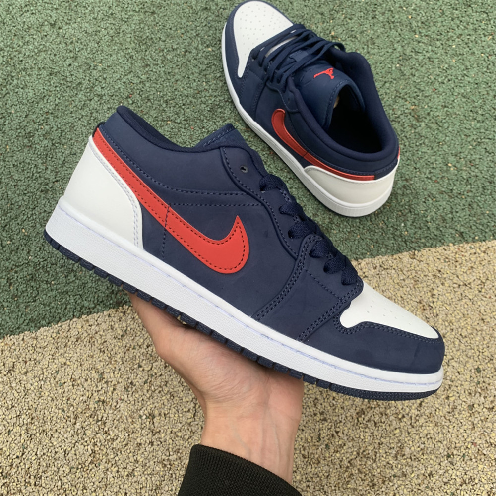 Jordan AJ 1 Low USA Weiß Blau Rot Basketballschuhe CZ8454-400 - EUR FASHION