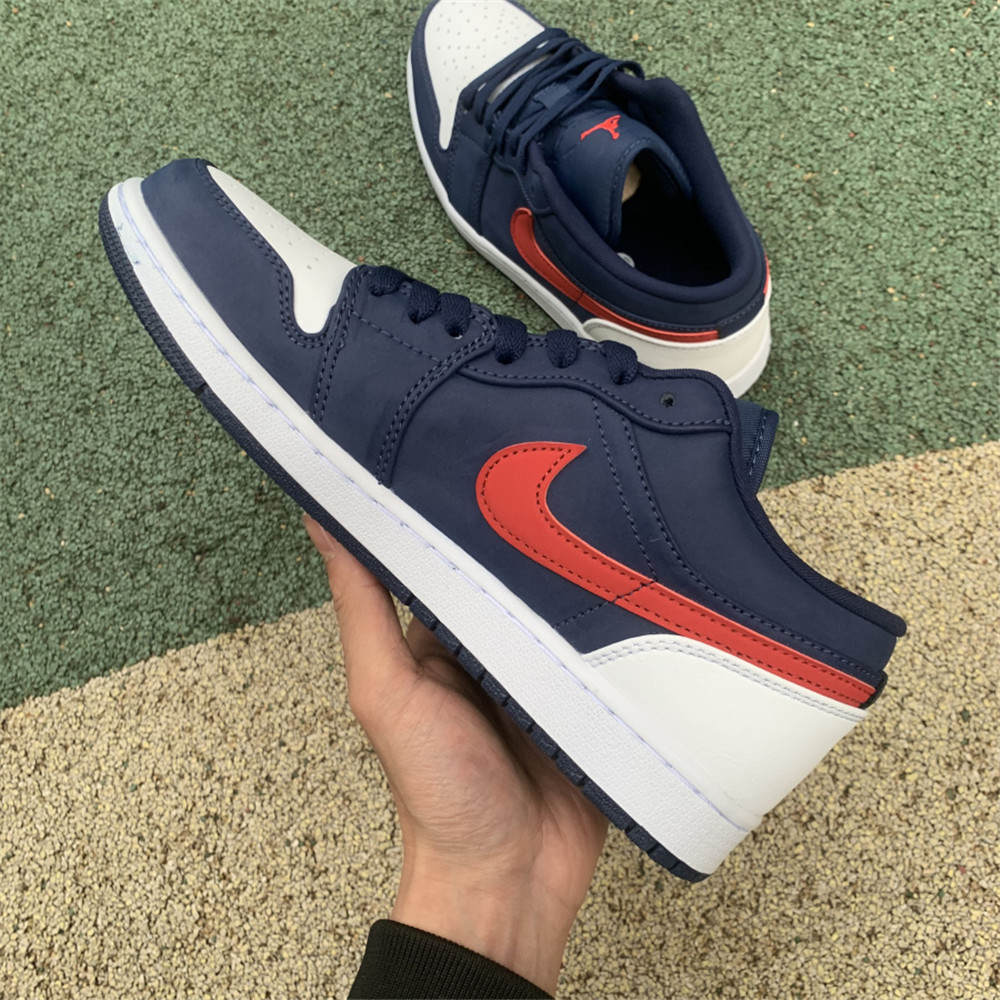 Jordan AJ 1 Low USA Weiß Blau Rot Basketballschuhe CZ8454-400 - EUR FASHION