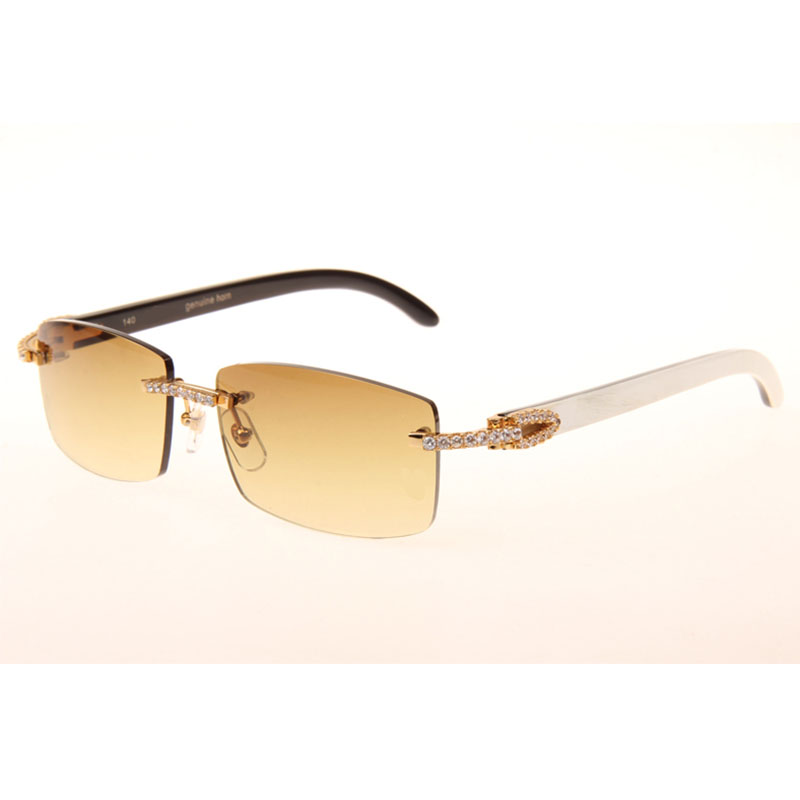 Cartier 3524012 Schwarz-weiße Buffalo-Sonnenbrille mit großen Gläsern in Gold - EUR FASHION