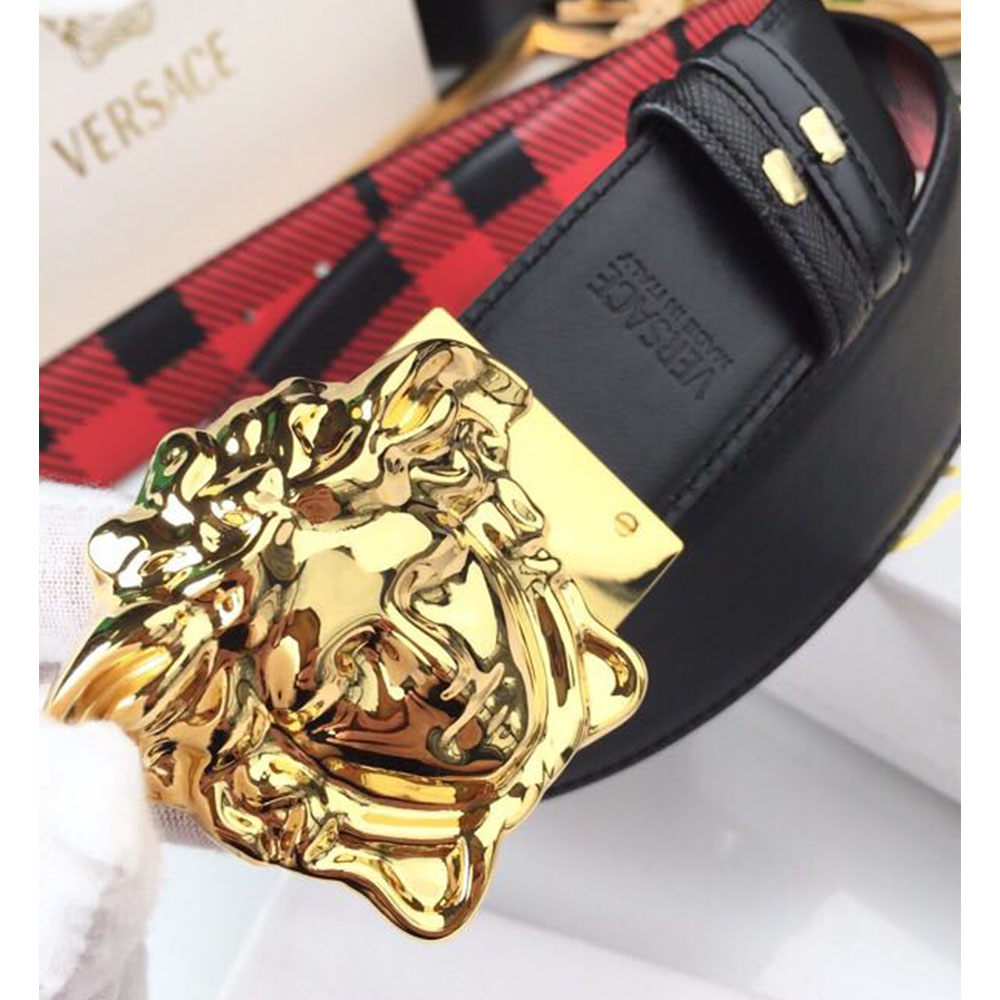 Versace Medusa Wendegürtel aus Leder mit goldener Schnalle - EUR FASHION