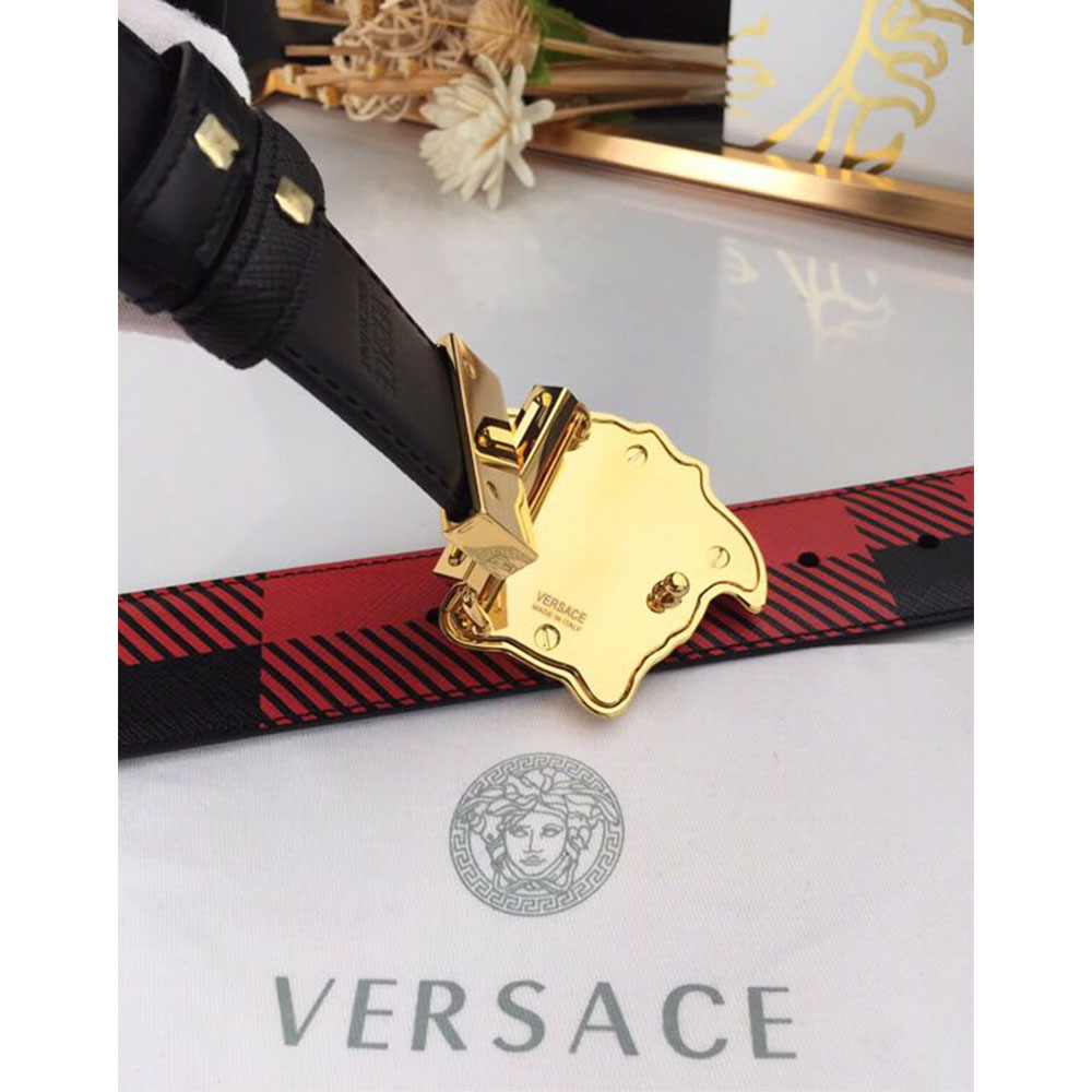 Versace Medusa Wendegürtel aus Leder mit goldener Schnalle - EUR FASHION