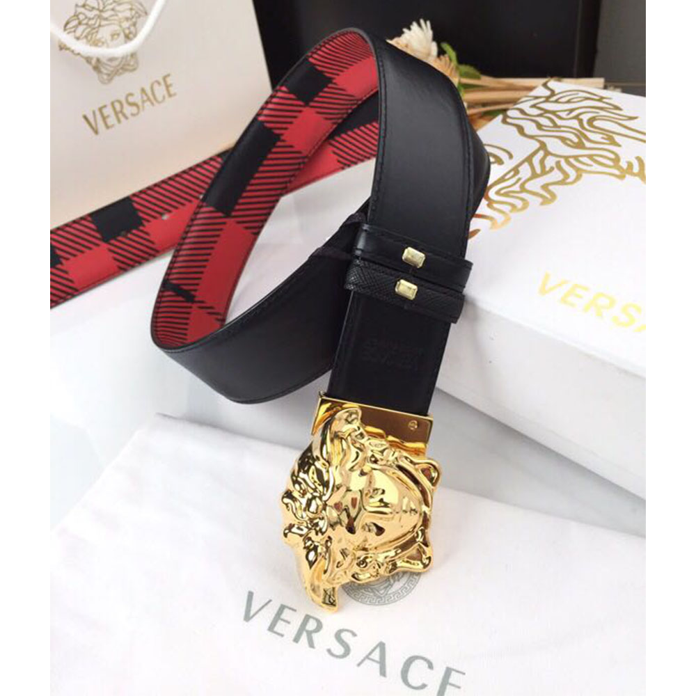 Versace Medusa Wendegürtel aus Leder mit goldener Schnalle - EUR FASHION