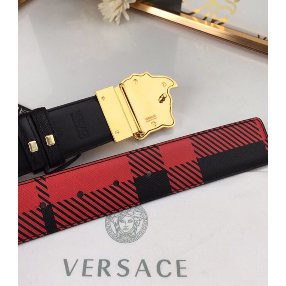 Versace Medusa Wendegürtel aus Leder mit goldener Schnalle - EUR FASHION