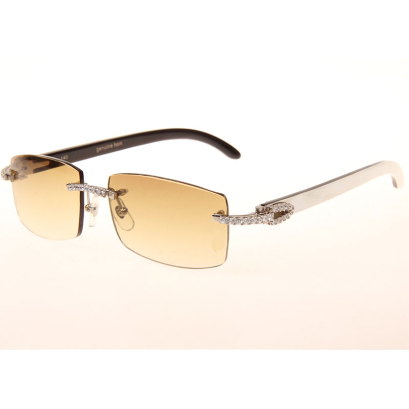 Cartier 3524012 Schwarz-weiße Buffalo-Sonnenbrille mit großen Gläsern in Silber - EUR FASHION