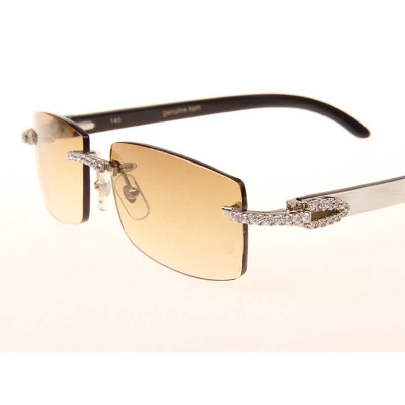 Cartier 3524012 Schwarz-weiße Buffalo-Sonnenbrille mit großen Gläsern in Silber - EUR FASHION