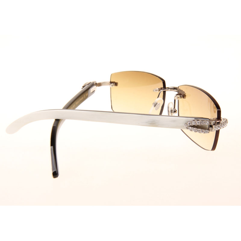 Cartier 3524012 Schwarz-weiße Buffalo-Sonnenbrille mit großen Gläsern in Silber - EUR FASHION