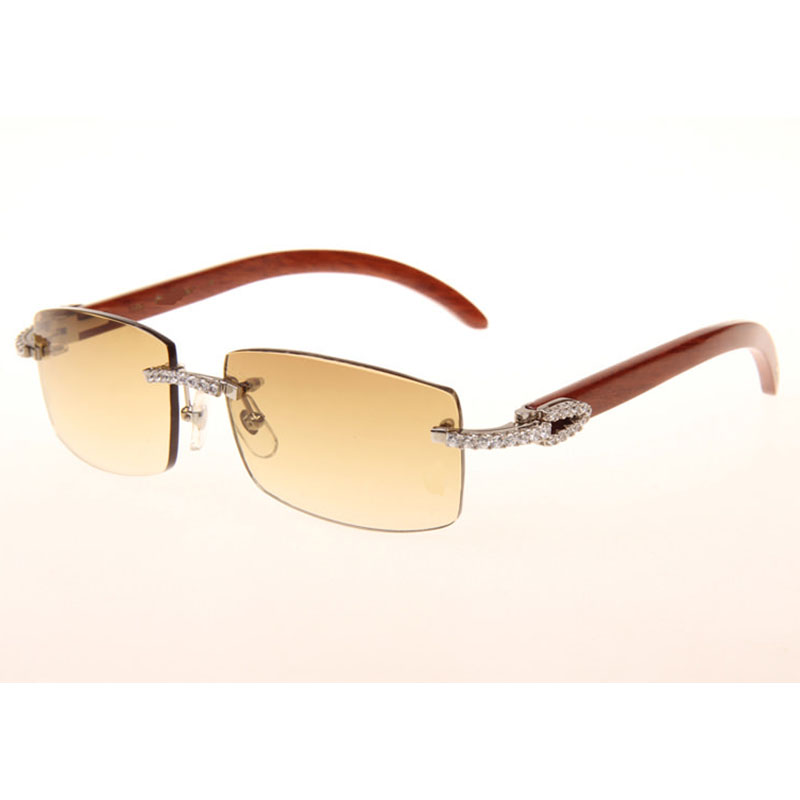 Cartier 3524012 Diamond Wood Sonnenbrille in Silber - EUR FASHION