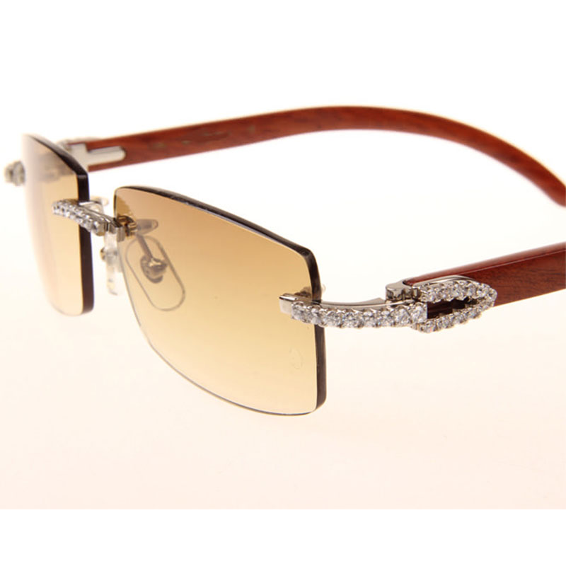 Cartier 3524012 Diamond Wood Sonnenbrille in Silber - EUR FASHION