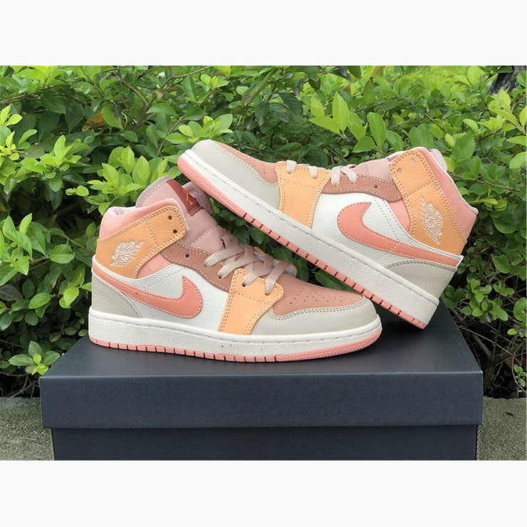 Jordan Pink Orange Stitching Air 1 Mid - EUR FASHION