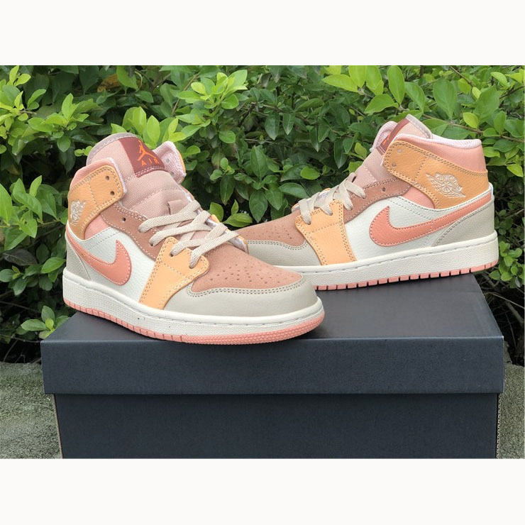 Jordan Pink Orange Stitching Air 1 Mid - EUR FASHION