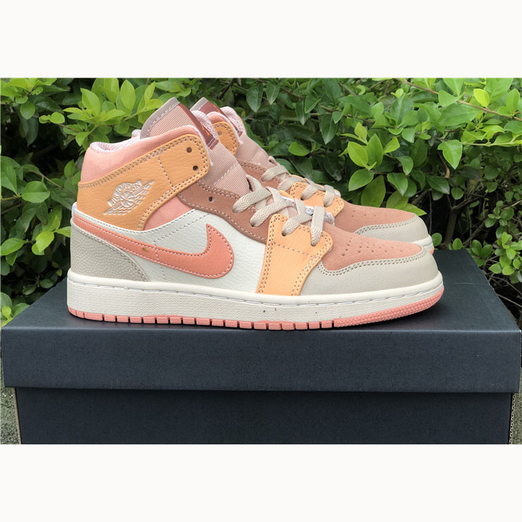 Jordan Pink Orange Stitching Air 1 Mid - EUR FASHION