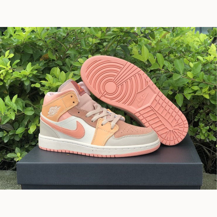 Jordan Pink Orange Stitching Air 1 Mid - EUR FASHION