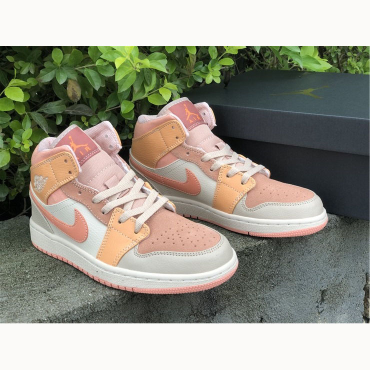 Jordan Pink Orange Stitching Air 1 Mid - EUR FASHION