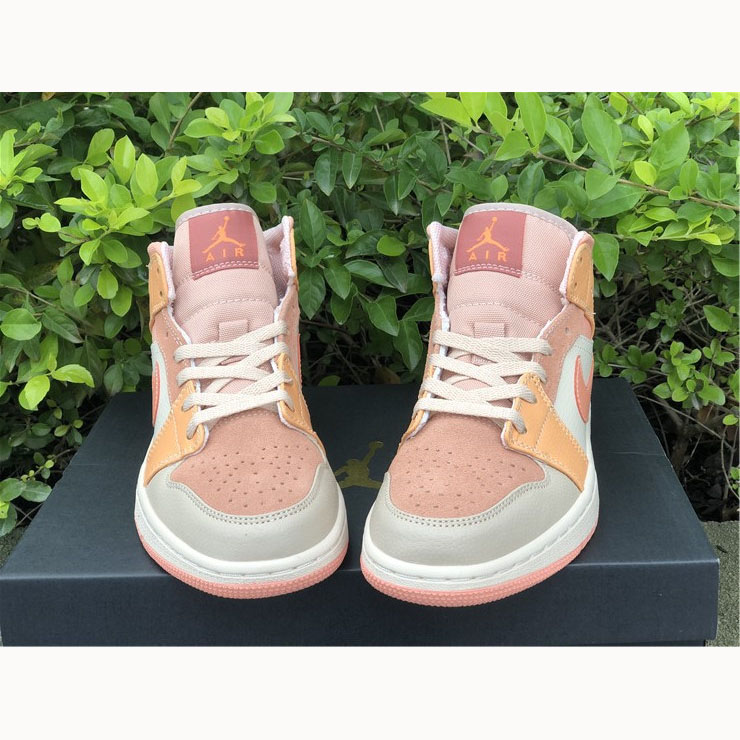 Jordan Pink Orange Stitching Air 1 Mid - EUR FASHION