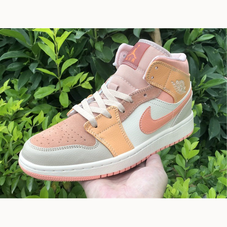 Jordan Pink Orange Stitching Air 1 Mid - EUR FASHION