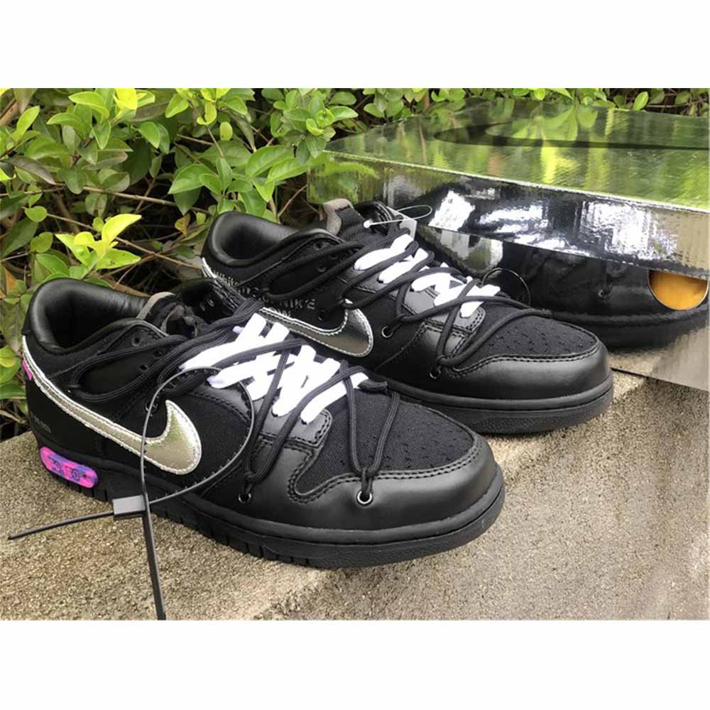 Off-White X Nike Dunk Low „The 50“ in „Schwarz/Silber“ - EUR FASHION
