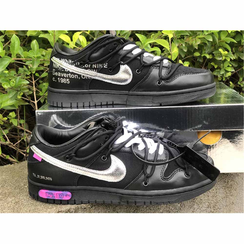 Off-White X Nike Dunk Low „The 50“ in „Schwarz/Silber“ - EUR FASHION