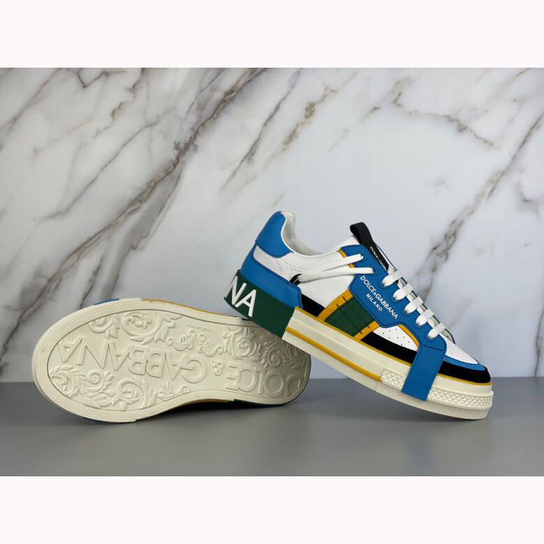 Dolce & Gabbana 2Zero Custom Sneakers aus Kalbsleder in Blau - EUR FASHION