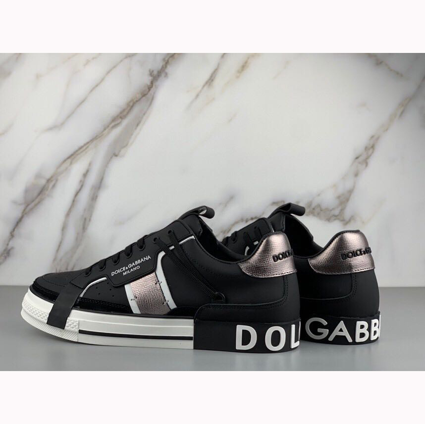 Dolce & Gabbana 2Zero Custom Sneakers aus Kalbsleder in Schwarz - EUR FASHION