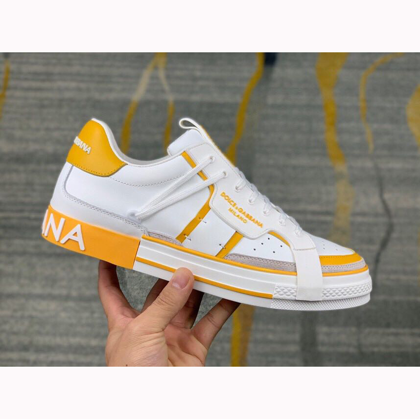 Dolce & Gabbana 2Zero Custom Sneakers aus Kalbsleder in Gelb - EUR FASHION