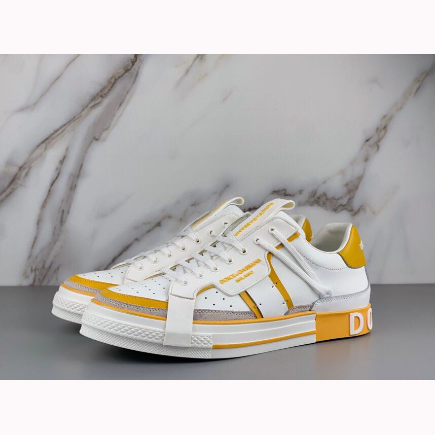Dolce & Gabbana 2Zero Custom Sneakers aus Kalbsleder in Gelb - EUR FASHION