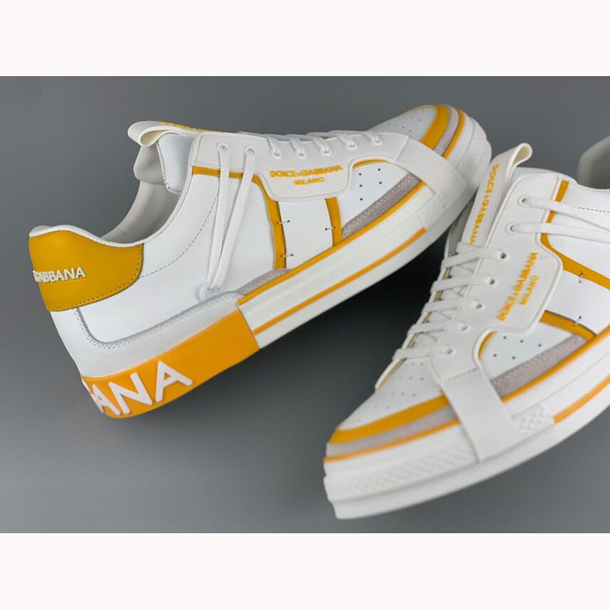 Dolce & Gabbana 2Zero Custom Sneakers aus Kalbsleder in Gelb - EUR FASHION