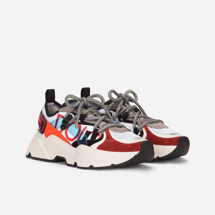 Dolce & Gabbana Daymaster-Sneaker aus Stretch-Mesh mit mehrfarbigen Details und doppelten Schnürsenkeln - EUR FASHION
