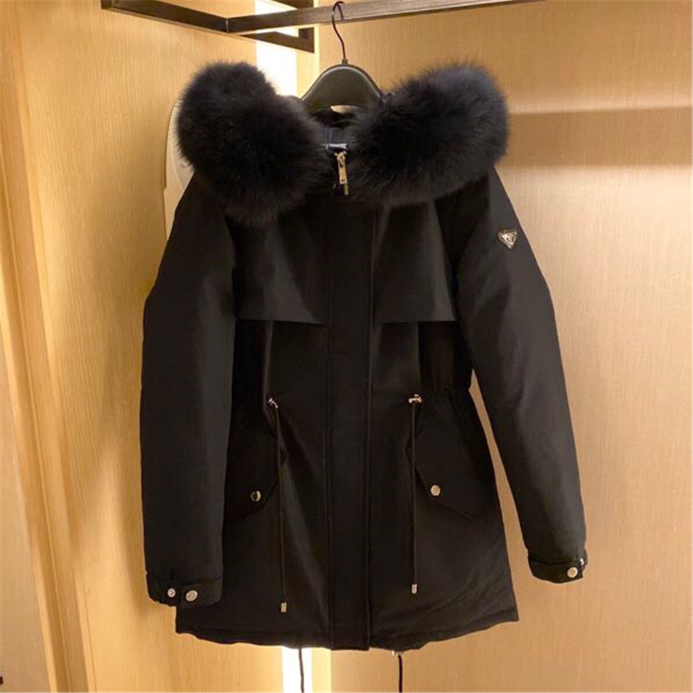 Prada abnehmbare lange Daunenjacke (schwarz) - EUR FASHION