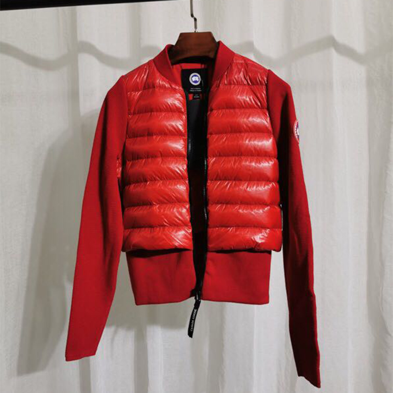 Moncler Damen wattierte gestrickte kurze Daunenjacke Rot - EUR FASHION